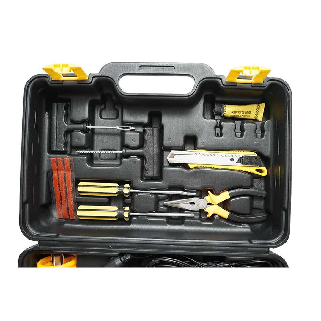 Compresor Auto 12V Cu 2 Cilindri | Debit 70L/Min | Presiune 150 PSI | Kit Reparatie Pana | Valiza Transport