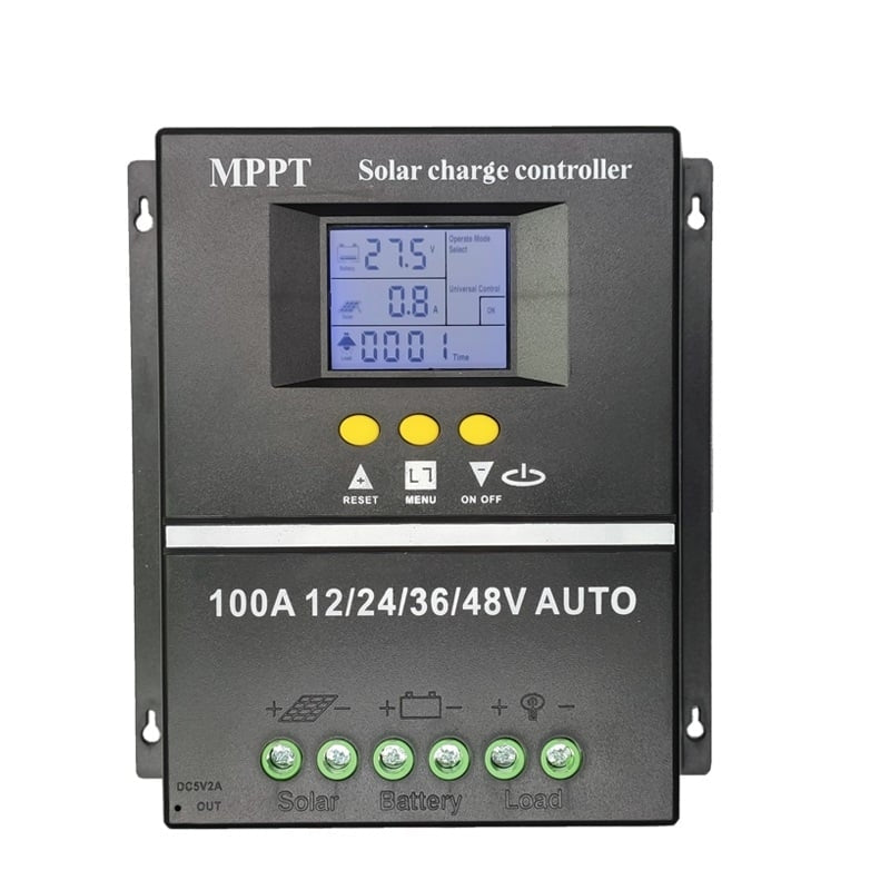 Controller Solar MPPT 100A | 12V 24V 36V 48V | Display LCD | 7 Moduri Functionare | 6 Protectii | Negru