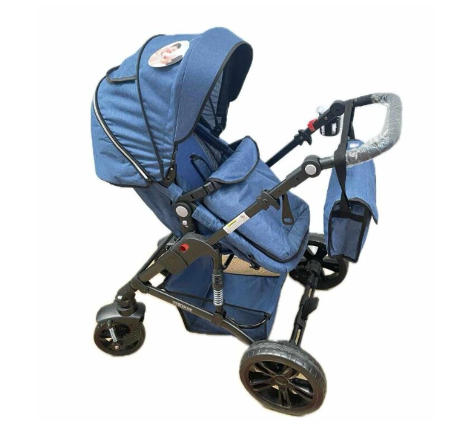 Carucior 2in1 Transformabil, Suspensii, Landou reversibil si Sport, Cadru Negru Metalic, Pliabil