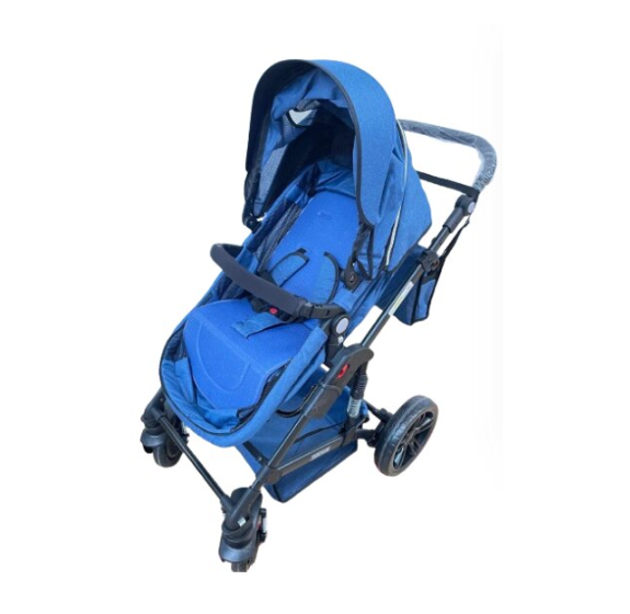 Carucior 2in1 Transformabil, Suspensii, Landou reversibil si Sport, Cadru Negru Metalic, Pliabil