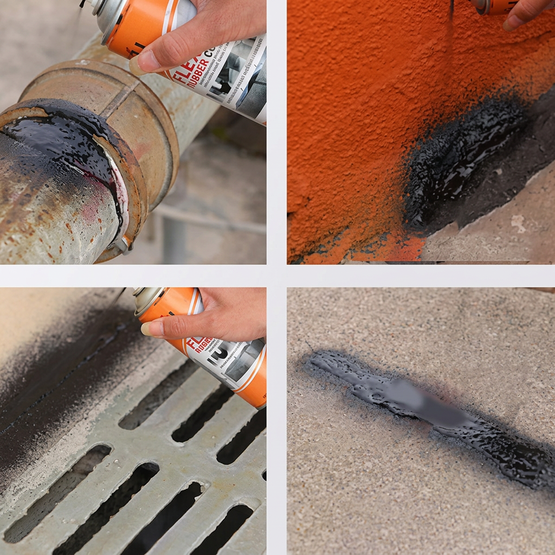 Spray Cauciuc Lichid pentru Etansare si Impermeabilizare | Aplicare Rapida | Rezistent la Apa | pentru Beton, PVC, ABS si MDF