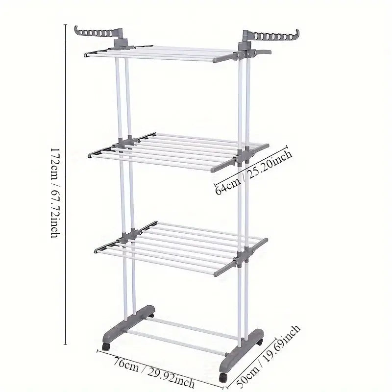 Uscator de Rufe, Vertical, Mobil si Pliabil Cu Suport Pentru Umerașe
