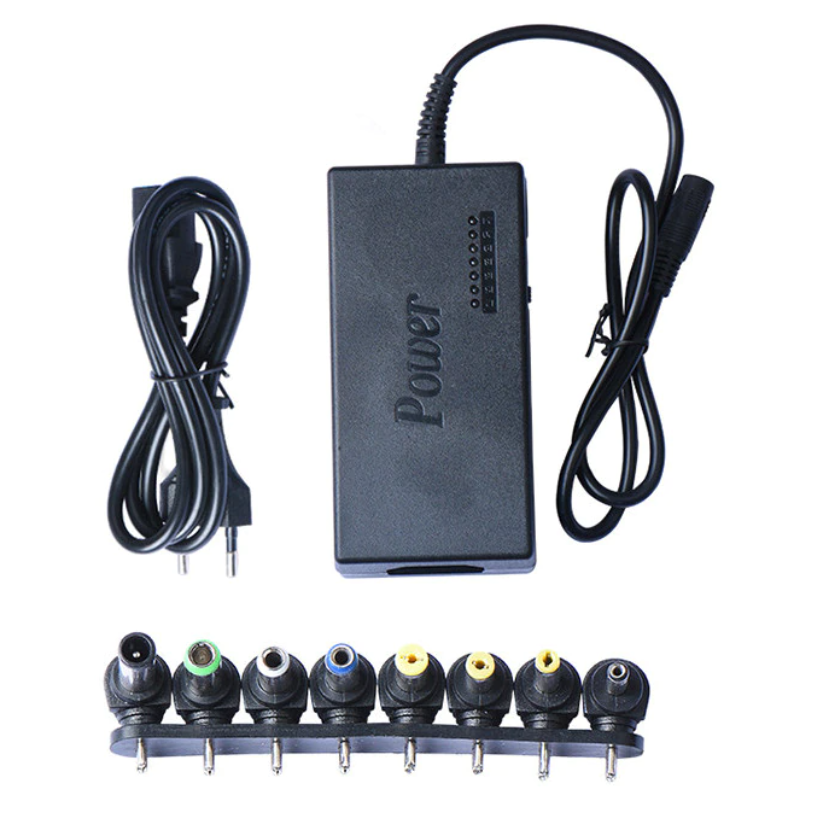 Incarcator universal pentru laptop, 96W, Tensiune reglabila 12-24 V, Cu 7 conectori de tip 12-24V, Negru
