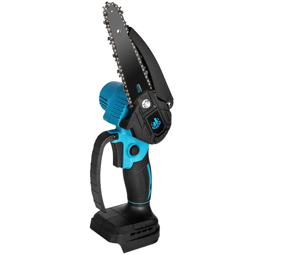 Mini Fierăstrău cu Acumulator 48V, Lamă 15 cm, 2 Acumulatori, 2 Lanțuri și Valiză