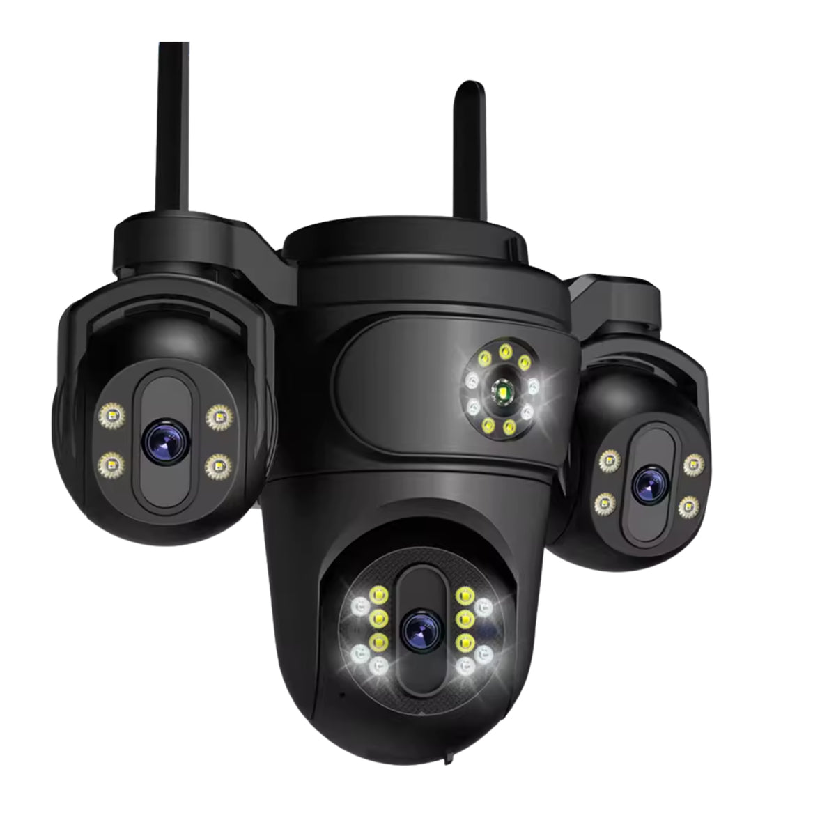 Cameră de Supraveghere WiFi Exterior cu 3 Obiective, 15MP, PTZ 355°, Urmărire AI, IP66