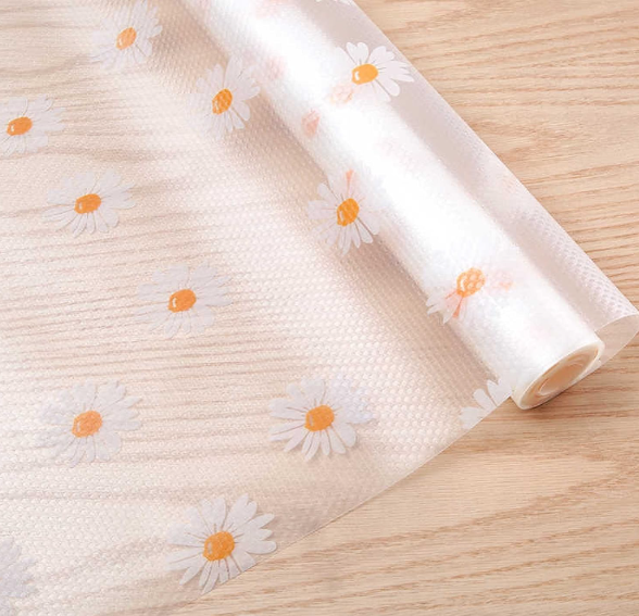 Folie antialunecare sertar, EVA Protective Mat, material impermeabil, 45 x 300 CM, model floral