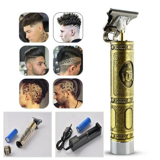 PROMOTIE 1+1 | Aparat Tuns Profesional Auriu + Trimmer Contur Negru | Wireless | Autonomie Extinsa