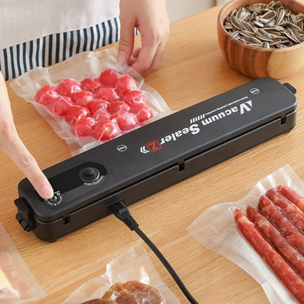 Aparat de Vidat Alimente, Automat, Negru, 90W + 30 Pungi Pentru Vidat