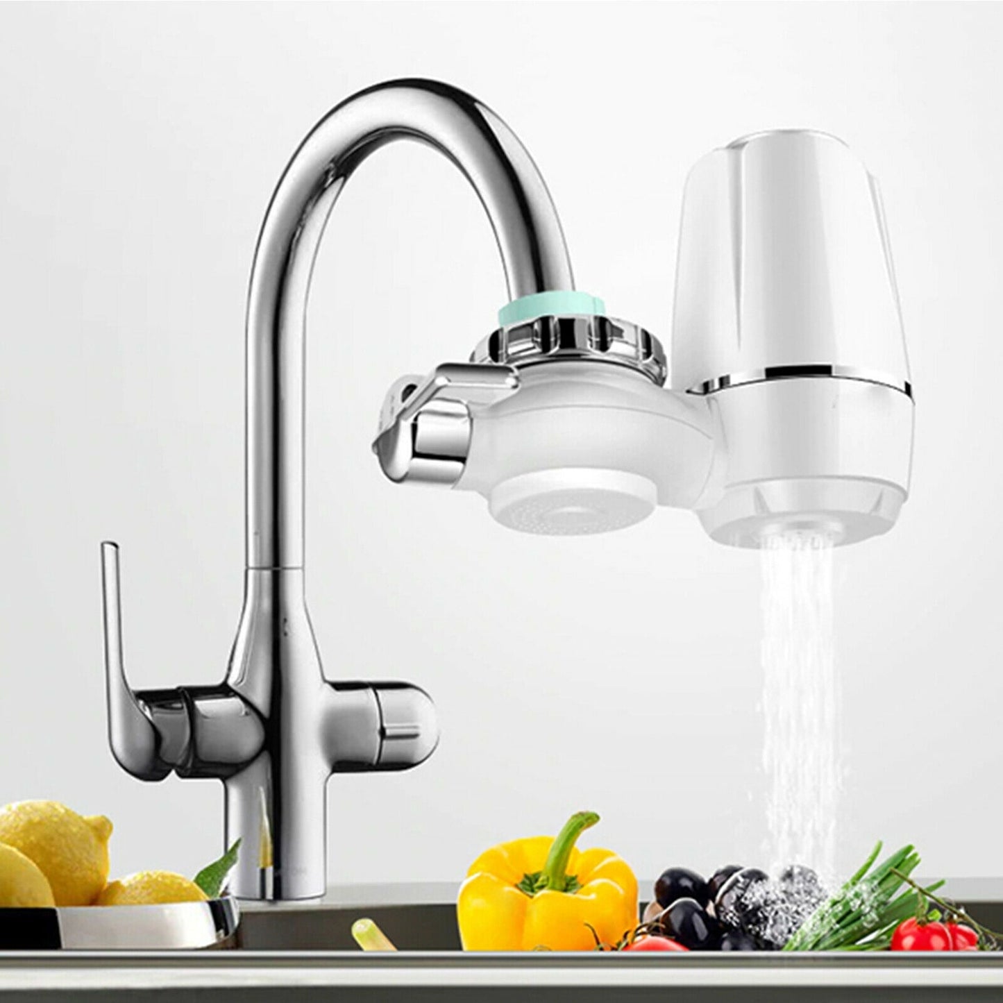 Filtru pentru apa Werstil, montabil pe robinet , antibacterian + set 3 filtre rezerva.