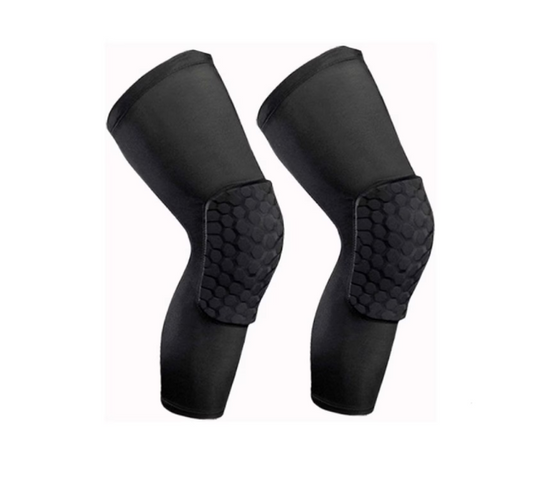 1 + 1 GRATIS Genunchiera Elastica cu Tampon de Protectie, Unisex, 48 cm, Negru