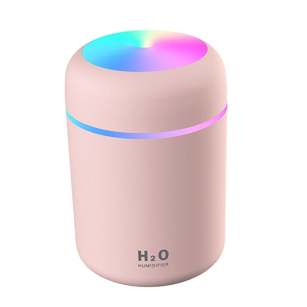 Umidificator si Difuzor Aromaterapie cu ultrasunete, capacitate 300ML, LED 7 culori
