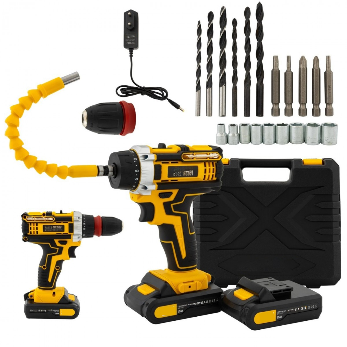 Masina de Gaurit si Insurubat cu Acumulator | 2 Acumulatori 48V | Motor Brushless | 30 Nm | 1350 RPM | Set Biti si Accesorii