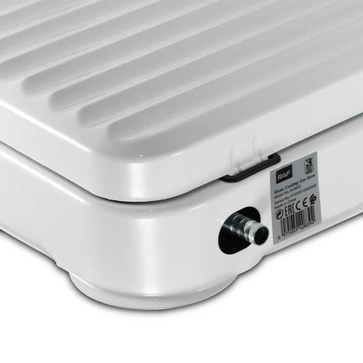 Plita Dubla pe Gaz 52cm R8033 – 2 Arzatoare, 4.4kW, 30mbar, Otel Carbon, Alb/Negru