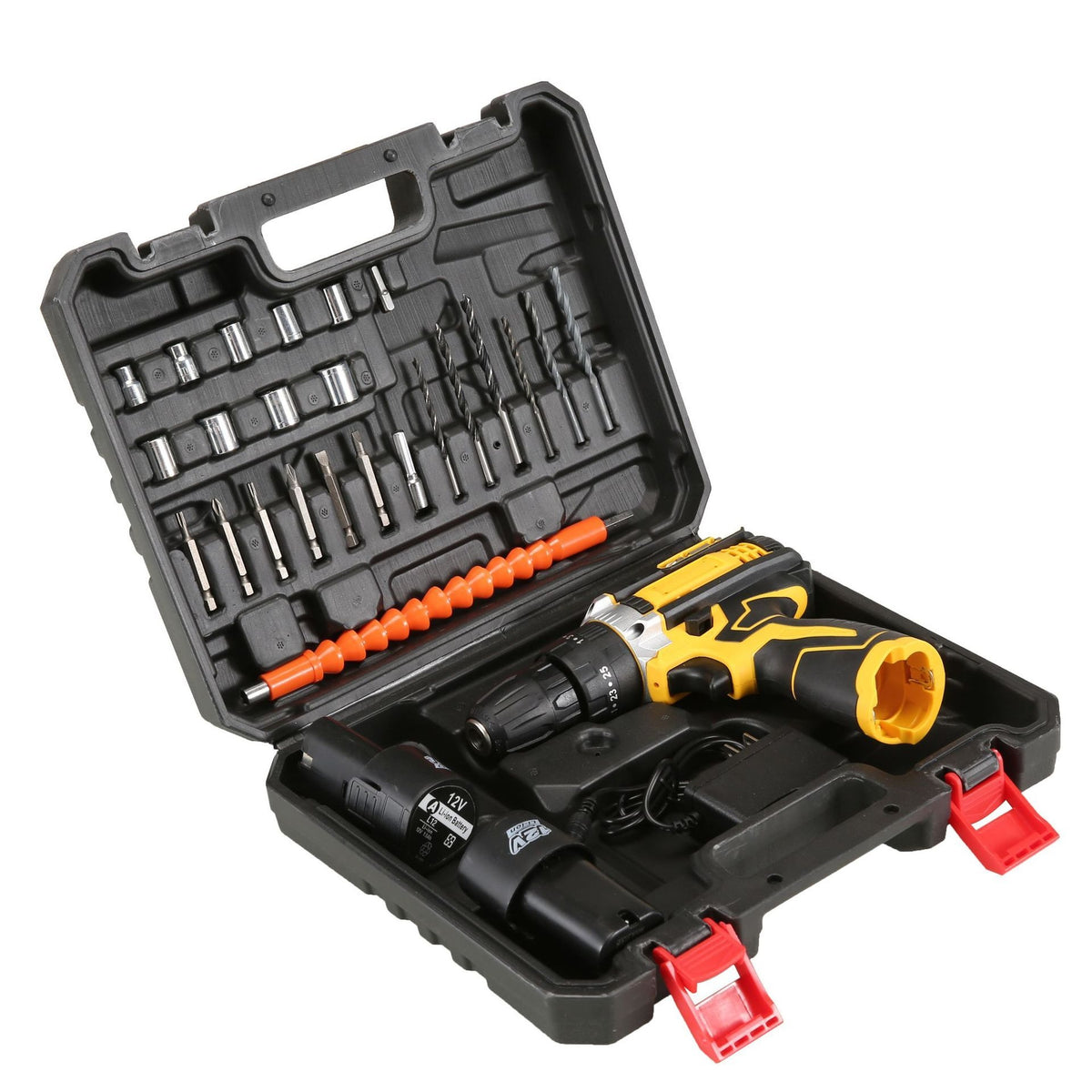 Masina de Gaurit si Insurubat cu Acumulator | Set 28 Piese | 2 Acumulatori 48V | 2 Viteze | Cuplu 25+1 | Mandrina 10 mm | Valiza Transport