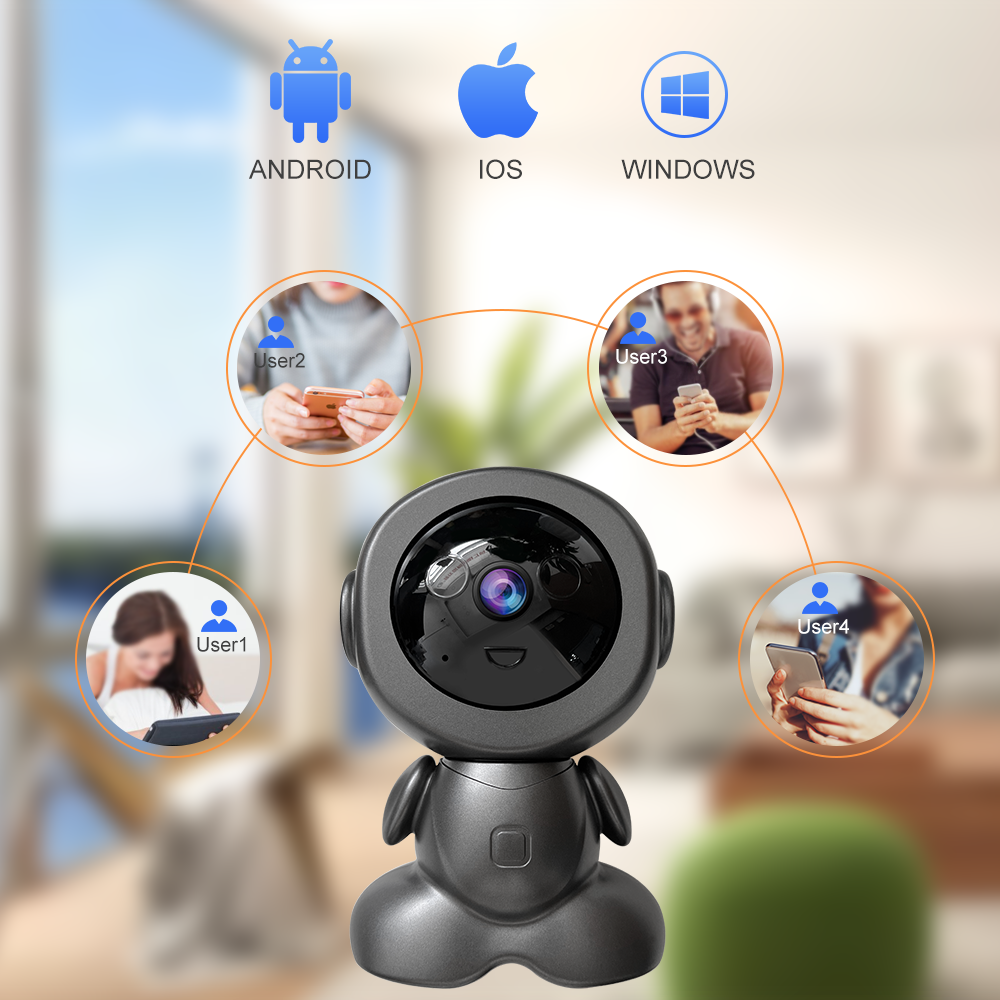 Cameră WiFi de Interior tip Robot, Rotire Panoramică, Audio Bidirecțional, Multi-Utilizator