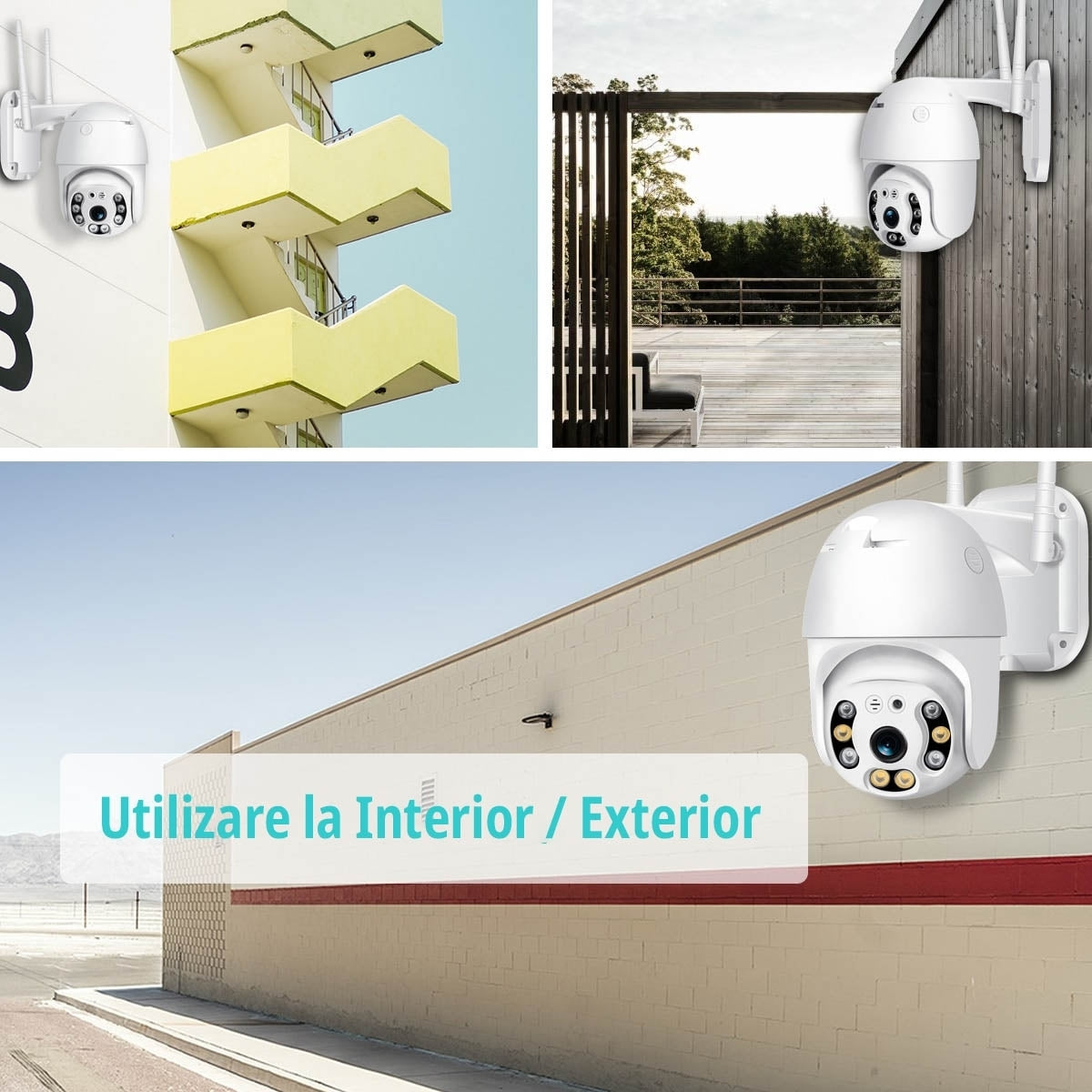 Cameră de Supraveghere PTZ WiFi 2MP cu Iluminare LED Automată, IR, Audio și Detecție Umană