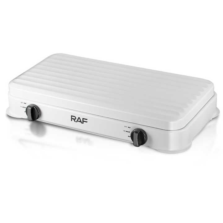 Plita Dubla pe Gaz 52cm R8033 – 2 Arzatoare, 4.4kW, 30mbar, Otel Carbon, Alb/Negru