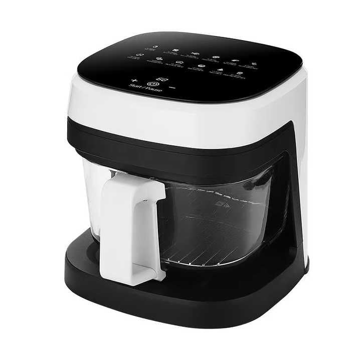 PROMO Friteuză cu aer cald capacitate 8.5 l, protectie supraincalzire, cu vas din yena transparent si rezistent + 100 Hartii Copt CADOU