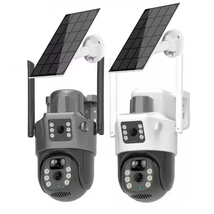 Cameră de Supraveghere WERSTIL 4K 8MP cu Panou Solar și Conexiune 4G, Încărcare Solară, Fără Priză. Alb sau Gri + Card Memorie 32gb CADOU