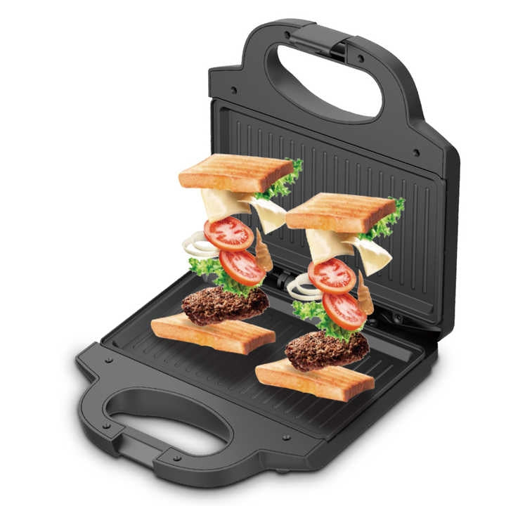Sandwich Maker și Grill 2 în 1 RAF R.547T, 850W, cu Plăci Antiaderente, Negru
