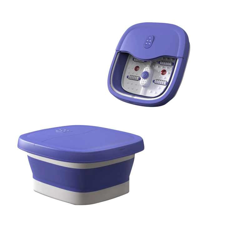 Aparat de Hidromasaj Pliabil pentru Picioare cu Role de Masaj, Compact, Mov