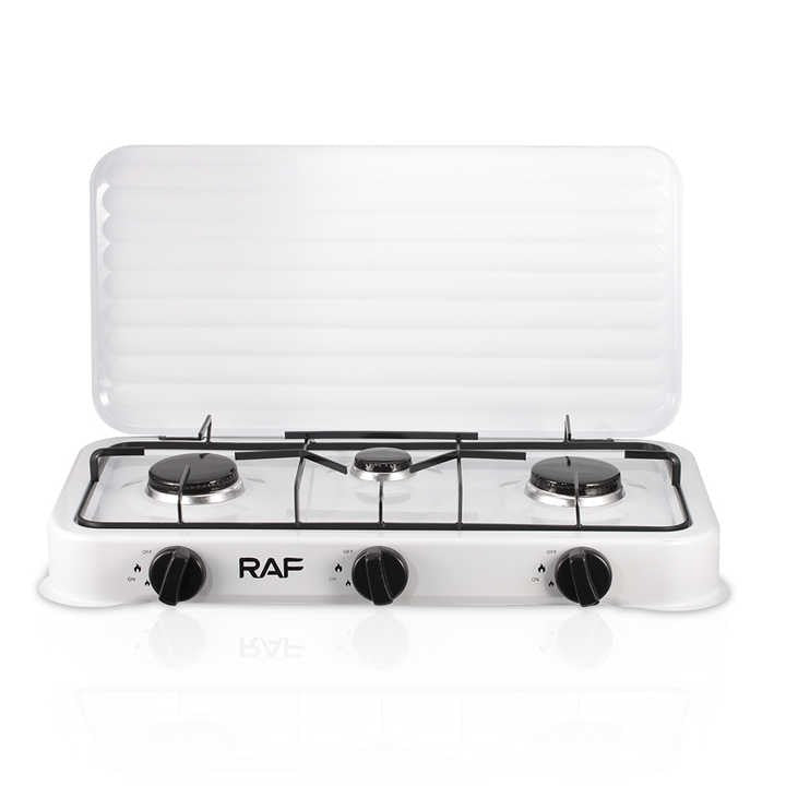 Plita Tripla Pe Gaz | Model R8035 | 3 Ochiuri, 5.4kW, Otel Carbon, 53cm, Alb