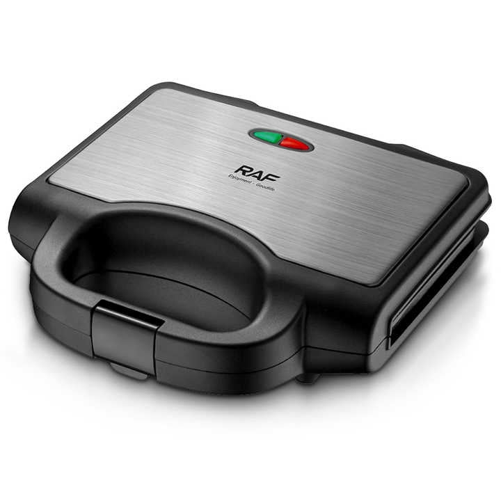 Sandwich Maker și Grill 2 în 1 RAF R.547T, 850W, cu Plăci Antiaderente, Negru