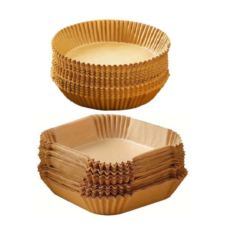 PROMOTIE 1+1 GRATIS | Set 100 Hartii de Copt Pentru Air Fryer Rotund + Set 100 Hartii de Copt Pentru Air Fryer Patrat