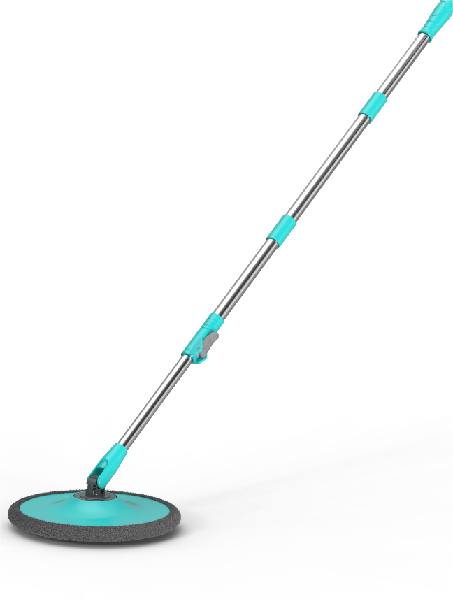 Set Mop Rotativ cu Găleată 6 L și Centrifugă, Mâner Reglabil și 2 Rezerve, Turcoaz