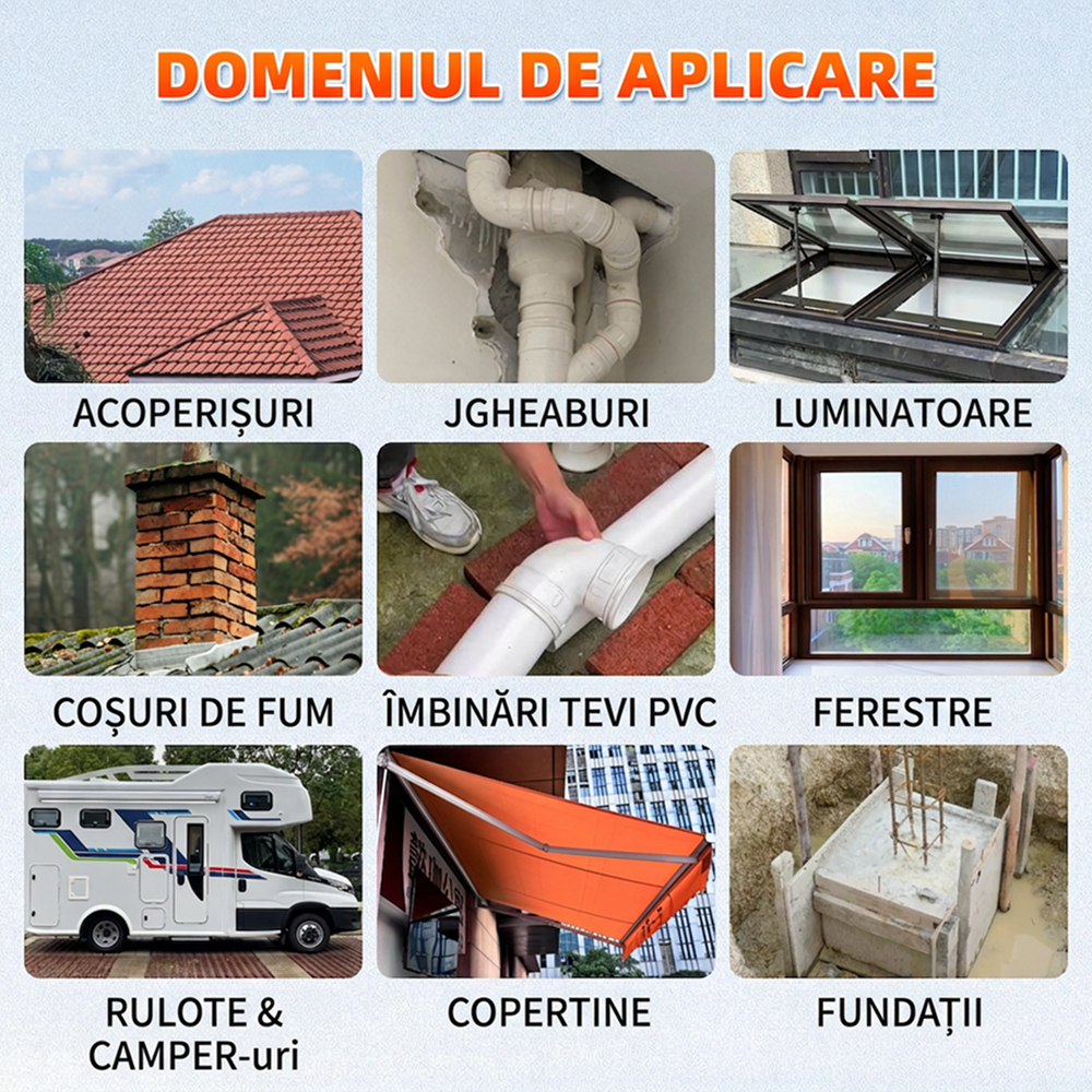 Spray Cauciuc Lichid pentru Etansare si Impermeabilizare | Aplicare Rapida | Rezistent la Apa | pentru Beton, PVC, ABS si MDF