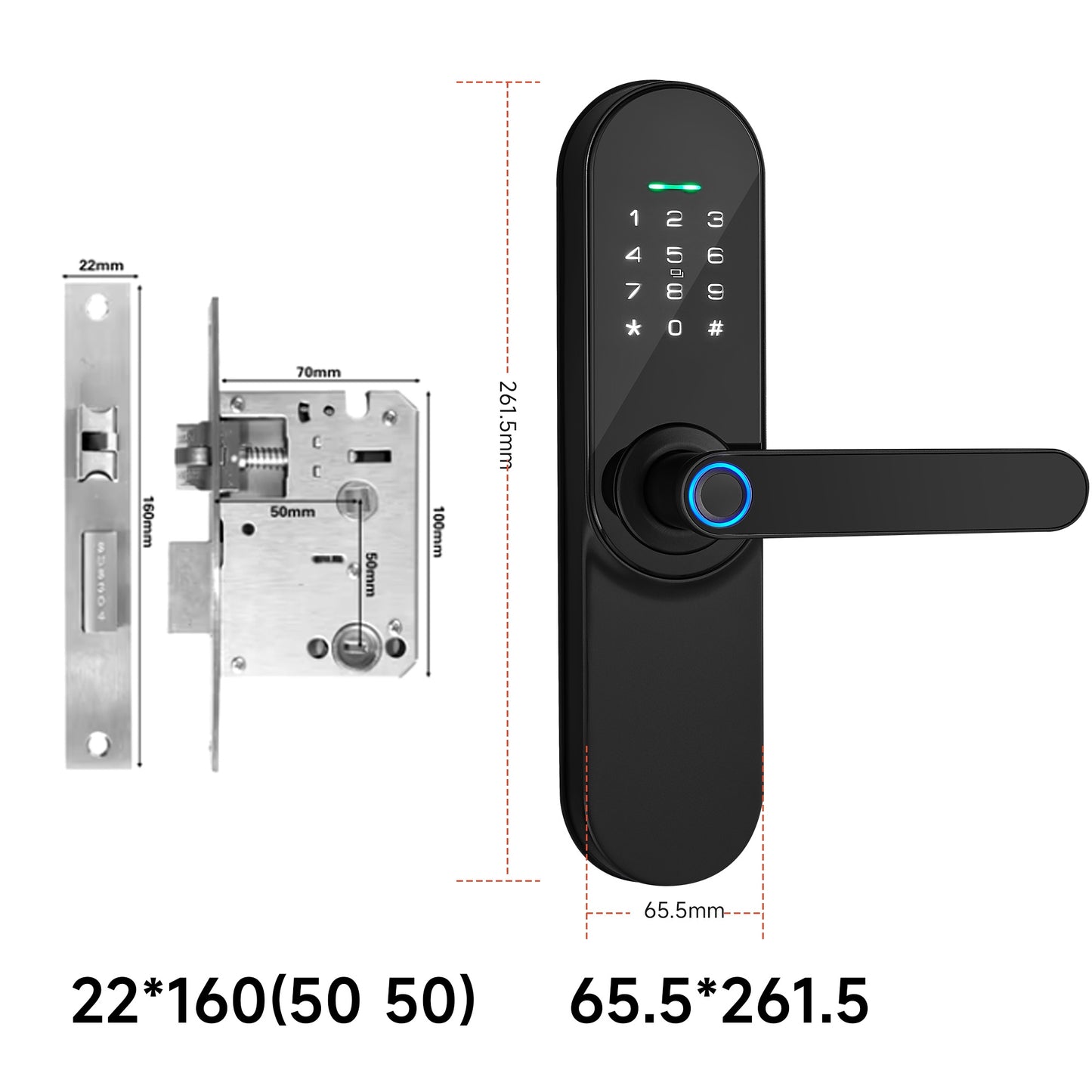 Yala Inteligenta pentru Usa, cu Alarma, Sonerie si Cititor Amprenta