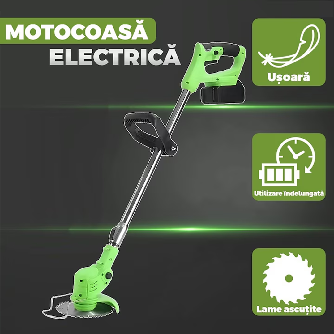 Motocoasa Electrica 48V | 2 Acumulatori | 18.000 RPM | 2 kg | + 6 Perechi Manusi Protectie