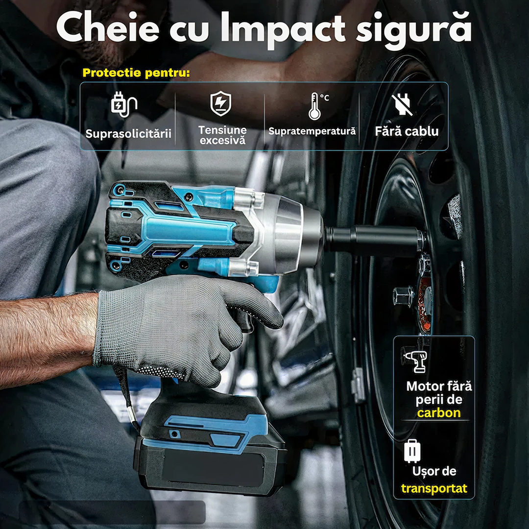 Trusa Scule 4 In 1 Cu 2 Acumulatori 68V | Bormasina, Impact, Ciocan Rotopercutor, Polizor Unghiular | Cu Incarcator Si Valiza Transport