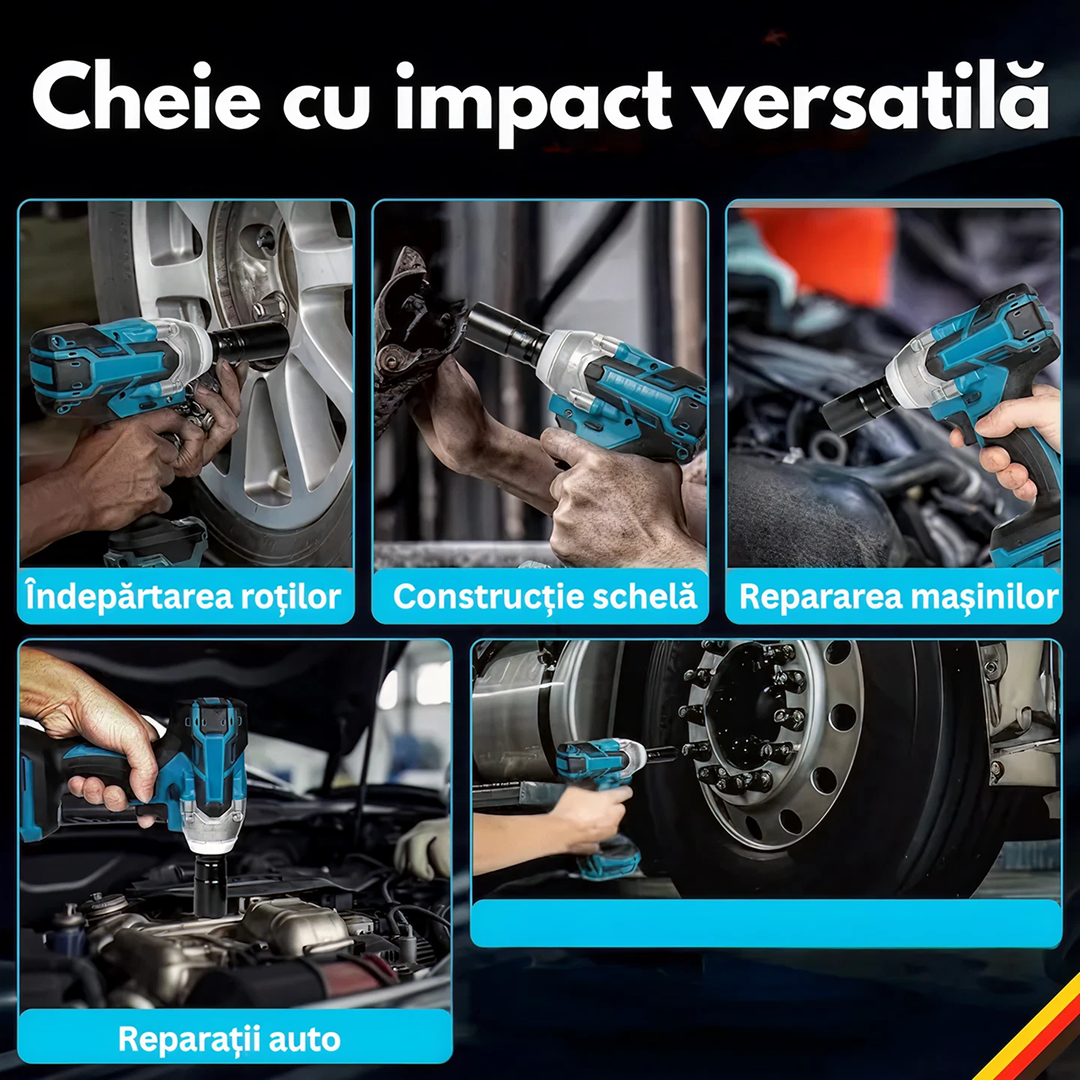 Trusa Scule 4 In 1 Cu 2 Acumulatori 68V | Bormasina, Impact, Ciocan Rotopercutor, Polizor Unghiular | Cu Incarcator Si Valiza Transport
