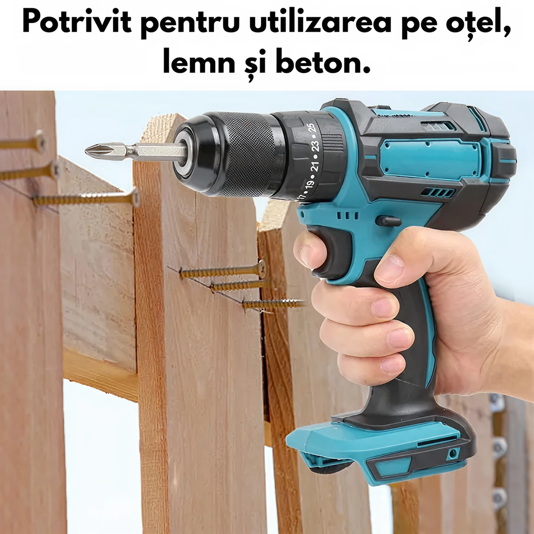 Trusa Scule 4 In 1 Cu 2 Acumulatori 68V | Bormasina, Impact, Ciocan Rotopercutor, Polizor Unghiular | Cu Incarcator Si Valiza Transport