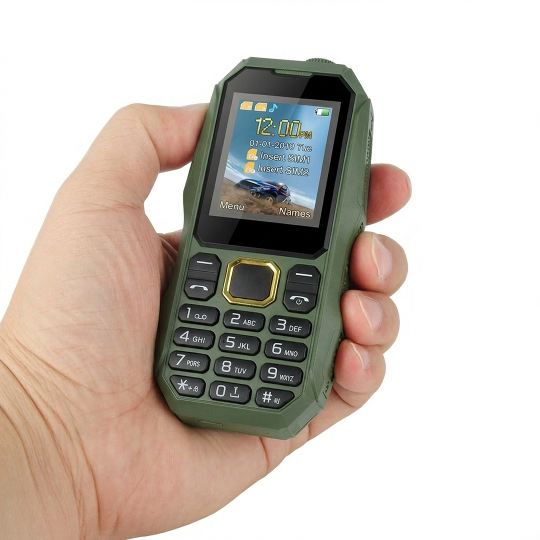Telefon Militar Dual SIM | Carcasa Antisoc | Baterie 5800 mAh | Lanterna Puternica | Radio FM | 2G