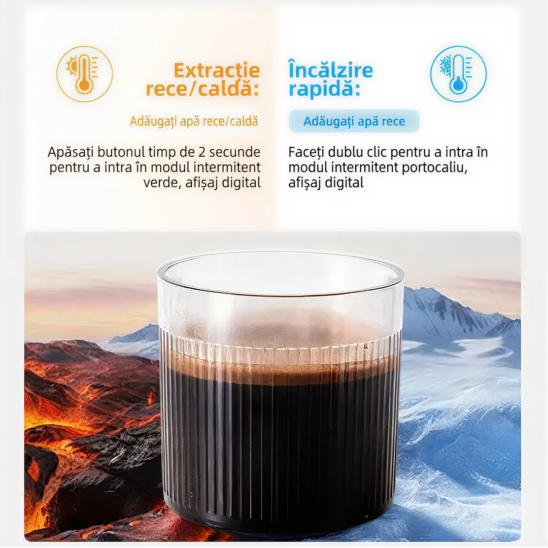 Espressor Portabil Capsule 3-In-1 | Presiune 18 Bar | Aparat Cafea cu Baterie Integrata | Incalzire Apa | USB-C