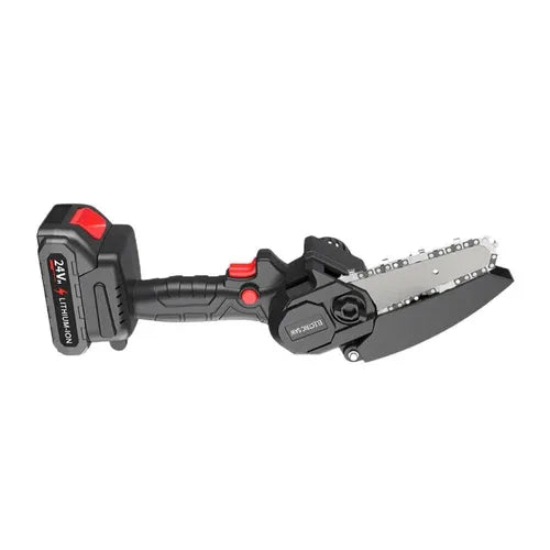 Mini drujbă electrică fără fir 4 inch, viteză lanț 10m/s – fierăstrău portabil pentru tăiere lemn și crengi