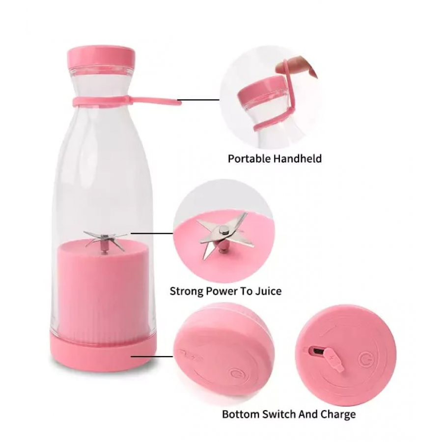 Mini Blender Portabil USB 6 Lame – Smoothie & Shake, 420 ml, Inox