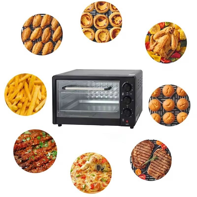 Cuptor electric RAF 24L 1200W – mini cuptor multifuncțional cu grill, convecție și timer, compact pentru bucătărie