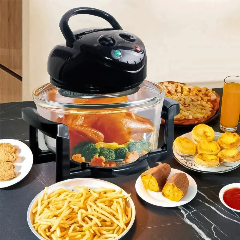 Air Fryer RAF 12L 3500W – cuptor multifuncțional 3-în-1, aer cald + aburi + halogen, gătire fără ulei