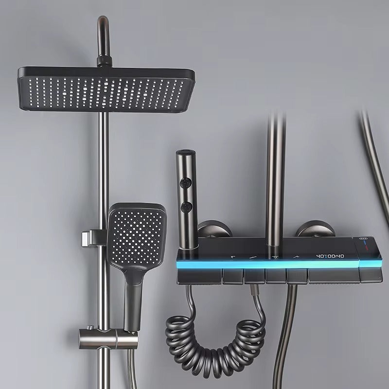 Sistem de dus PREMIUM Werstil – set duș digital modern cu 4 funcții, design panoramic pentru baie