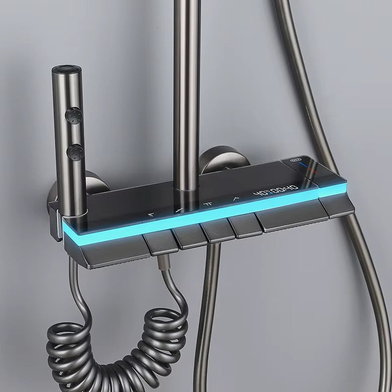 Sistem de dus PREMIUM Werstil – set duș digital modern cu 4 funcții, design panoramic pentru baie