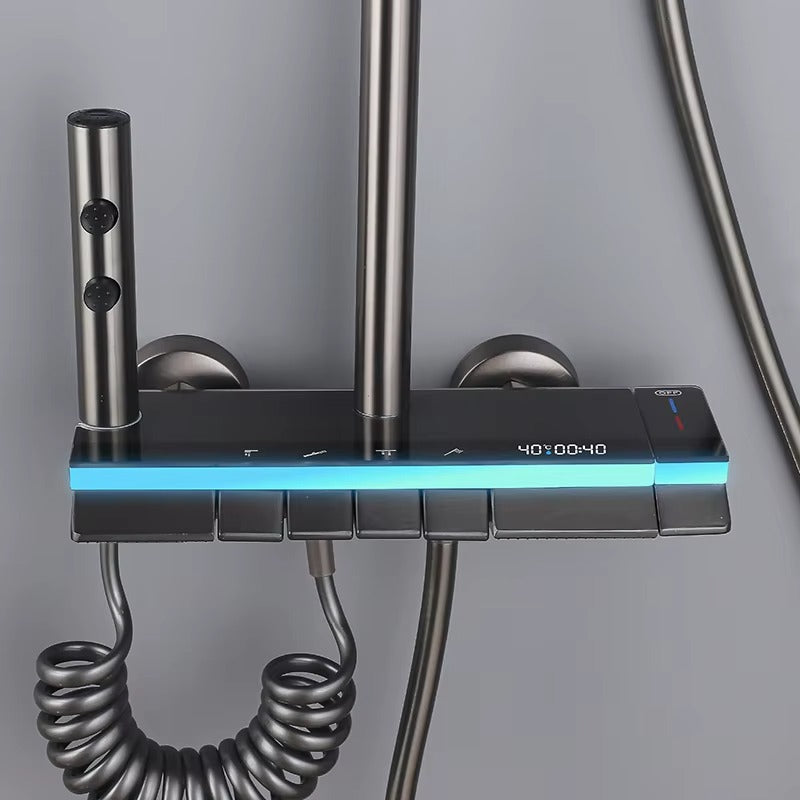 Sistem de dus PREMIUM Werstil – set duș digital modern cu 4 funcții, design panoramic pentru baie