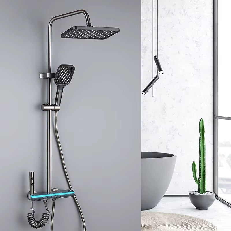 Sistem de dus PREMIUM Werstil – set duș digital modern cu 4 funcții, design panoramic pentru baie