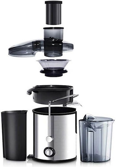 Storcător de fructe și legume RAF R.2817S – 280W, 2 viteze, centrifugă rapidă, recipient suc separat, argintiu/negru