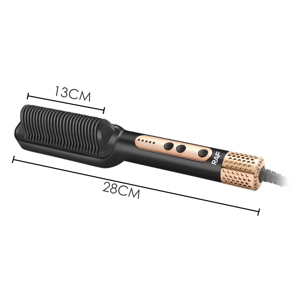 Perie electrică pentru îndreptat părul – placă 2-în-1, încălzire rapidă, temperatură reglabilă, efect anti-frizz