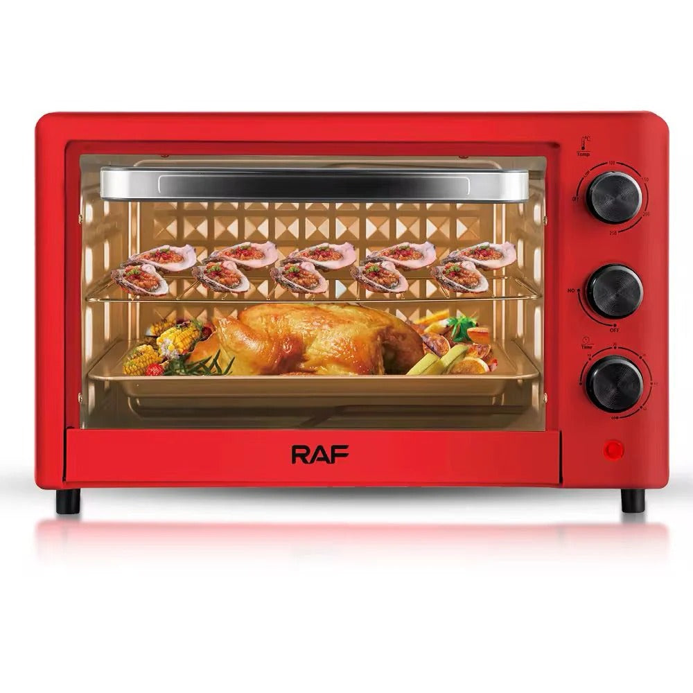 Cuptor electric RAF 24L 1200W – mini cuptor multifuncțional cu grill, convecție și timer, compact pentru bucătărie