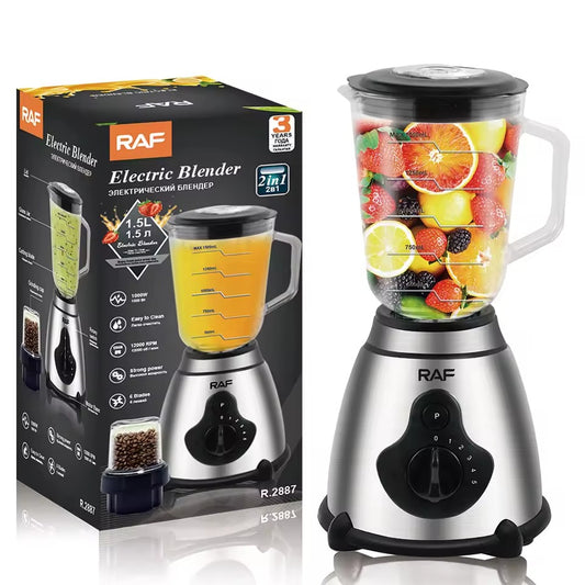 Electric Multifunctional Blender – Blender electric 2‑în‑1 cu bol mare, motor puternic și lame din oțel inoxidabil