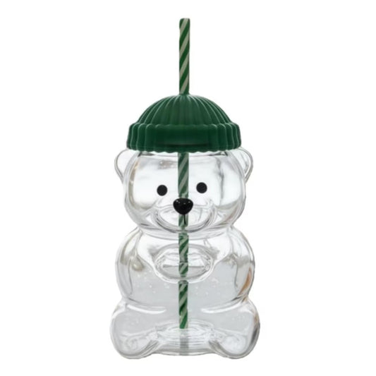 Pahar cu pai, forma de urs, plastic, 500ml